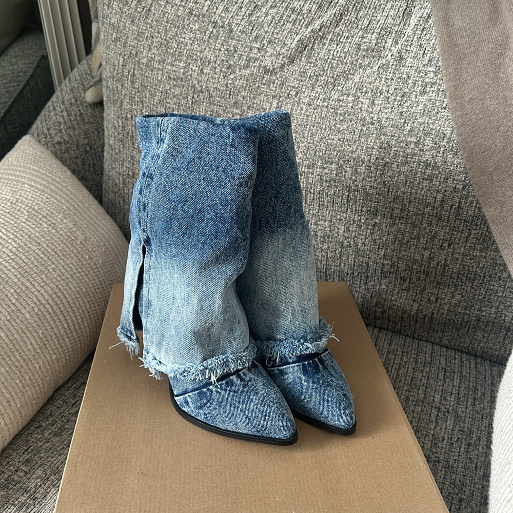 STEVE MADDEN Denim ankle boots